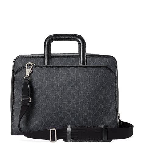 gucci briefcase leather|Gucci black leather briefcase.